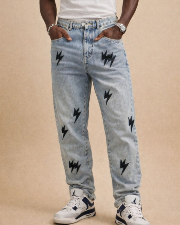 Black Lightning Patch Jean