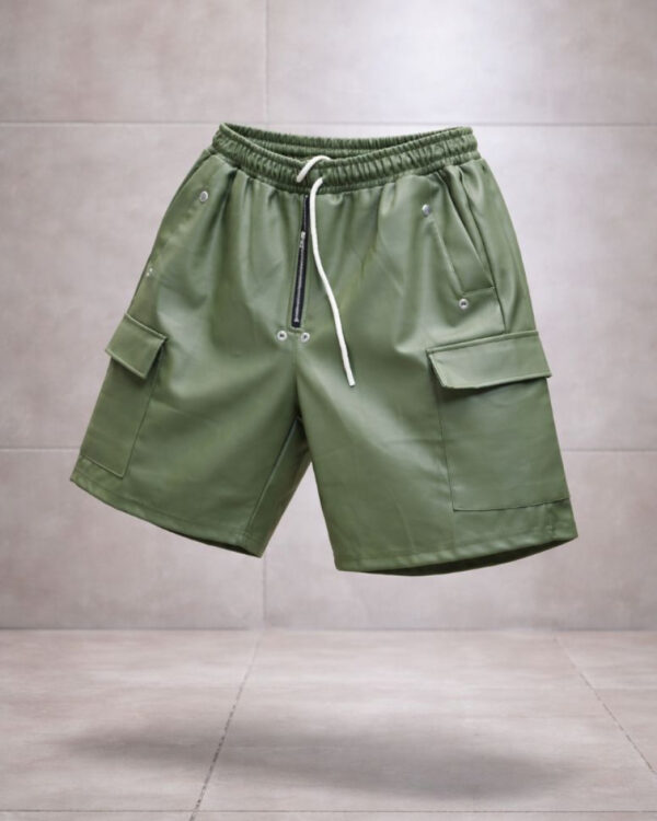Green Leather Shorts