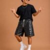 Black Leather Shorts