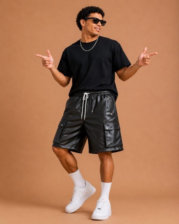 Black Leather Shorts
