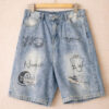 Distressed denim Bermuda shorts Distressed denim Bermuda shorts
