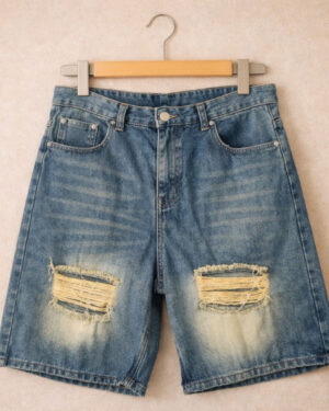 Ripped Blue Wave Shorts