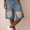 Ripped Blue Wave Shorts Legs Ripped Blue Wave Shorts Legs