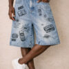 Y2K Style Blue Jorts