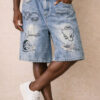 b1935aa059cc26c548b14990dc23a00f19208b38 Distressed denim Bermuda shorts