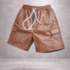 Brown Leather Shorts