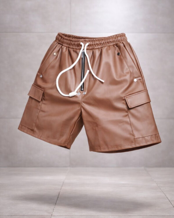 Brown Leather Shorts