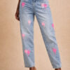 Pink Lightning Patch Jean