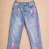 Pink Lightning Patch Jean