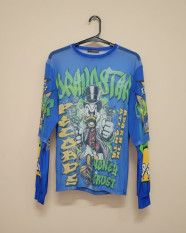 Blue Long Sleeve Mesh Shirt