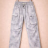 Acid Wash White Cargo Pants