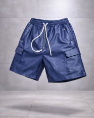 Blue Leather Shorts Blue Leather Shorts