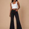 Black Wide Leg Female Jeans