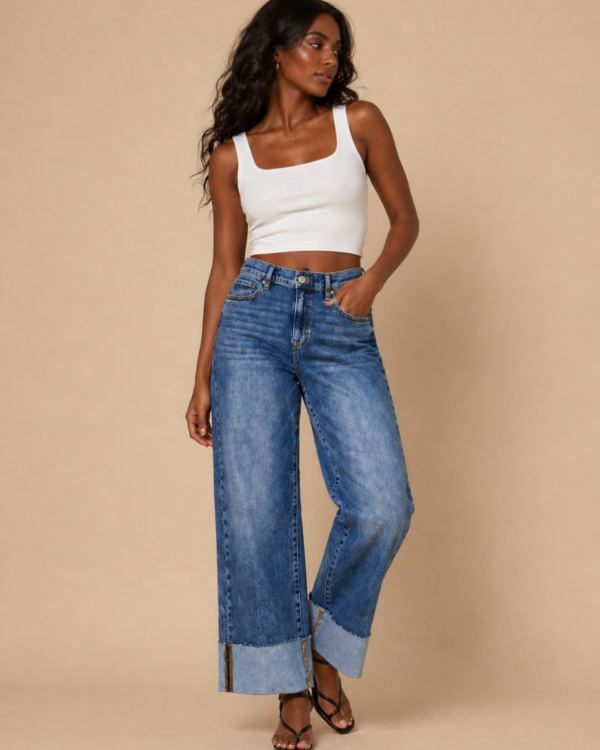 Blue Wide Leg Jeans