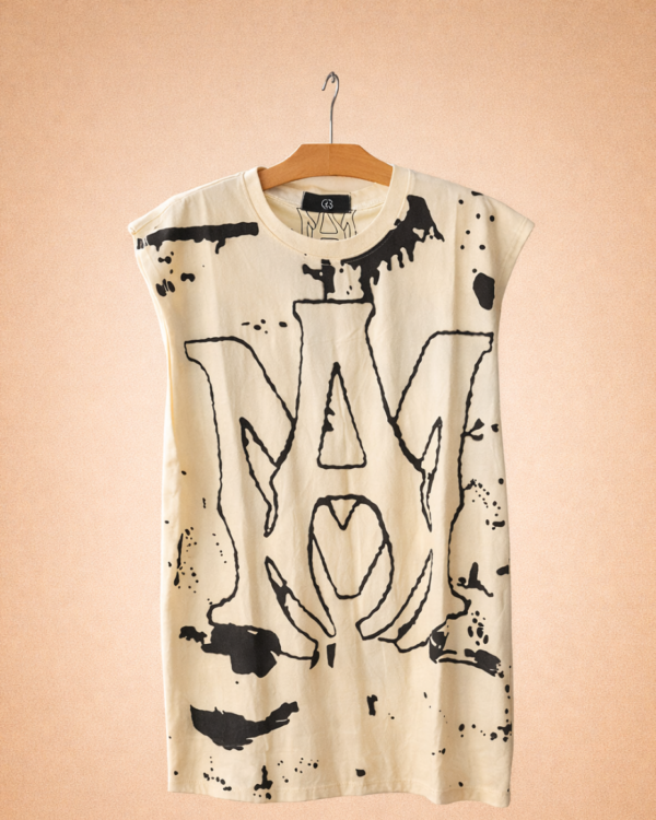 Cream Sleeveless Shirt