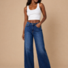 Dark Blue Wide Leg Female Jeans