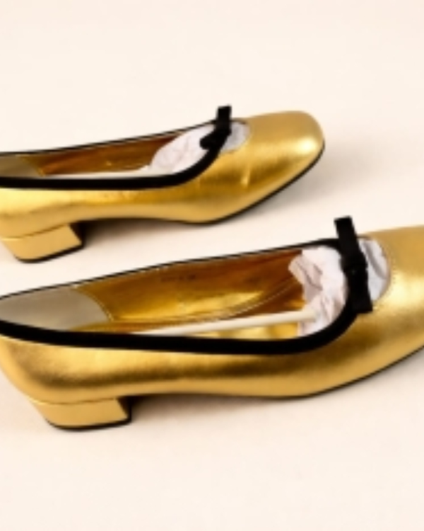 Sale Gold Block Heels