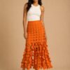 Asako fringe skirt Orange
