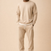 Tan Long Sleeved Monotone Two-Piece