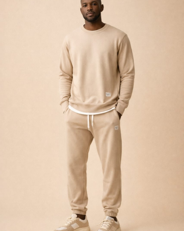 Tan Long Sleeved Monotone Two-Piece